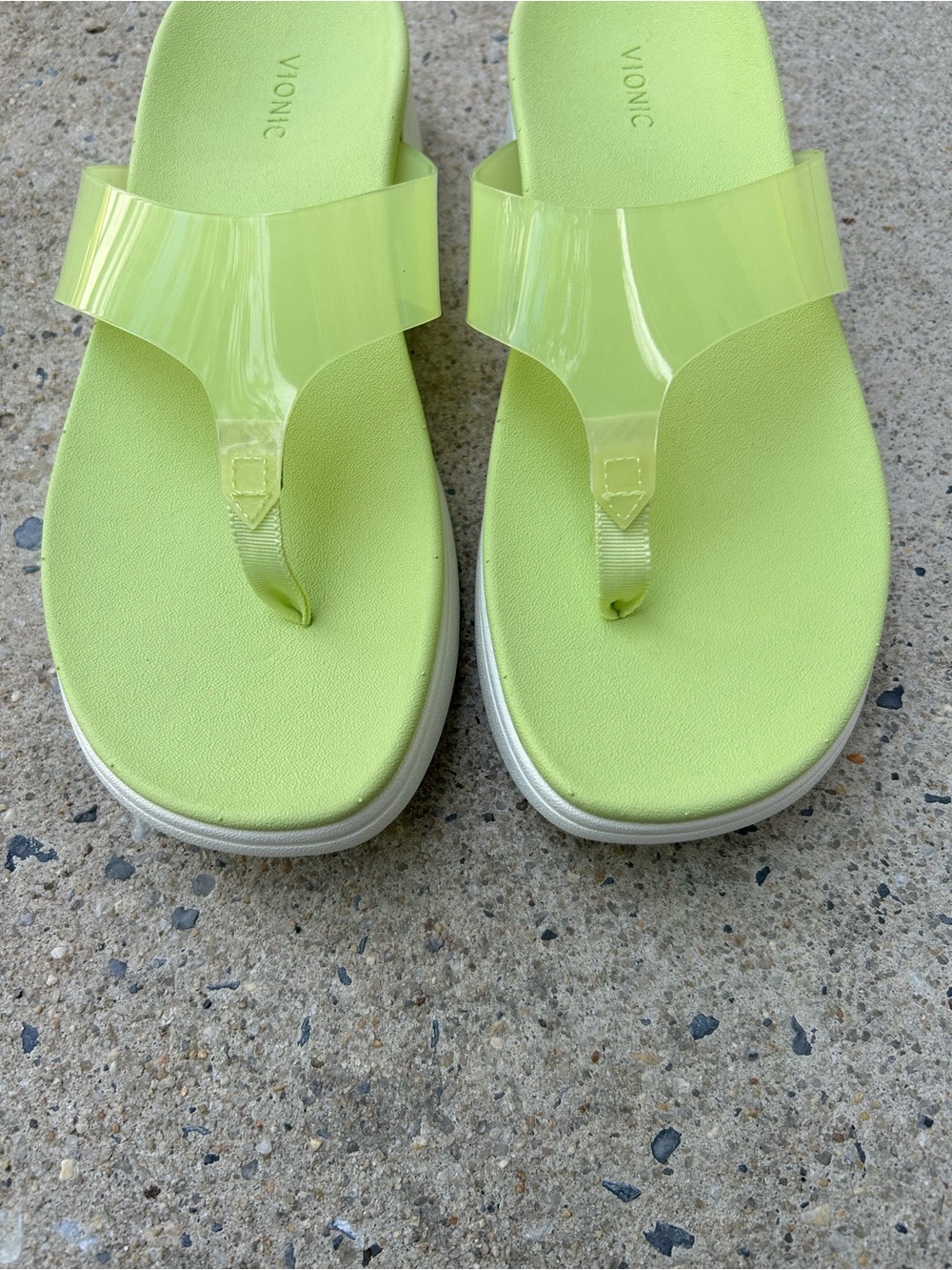 NWOT Vionic Luminous Thong Chunky Platform Sandal Lime Green Womens Size 10 NEW - Picture 3 of 9